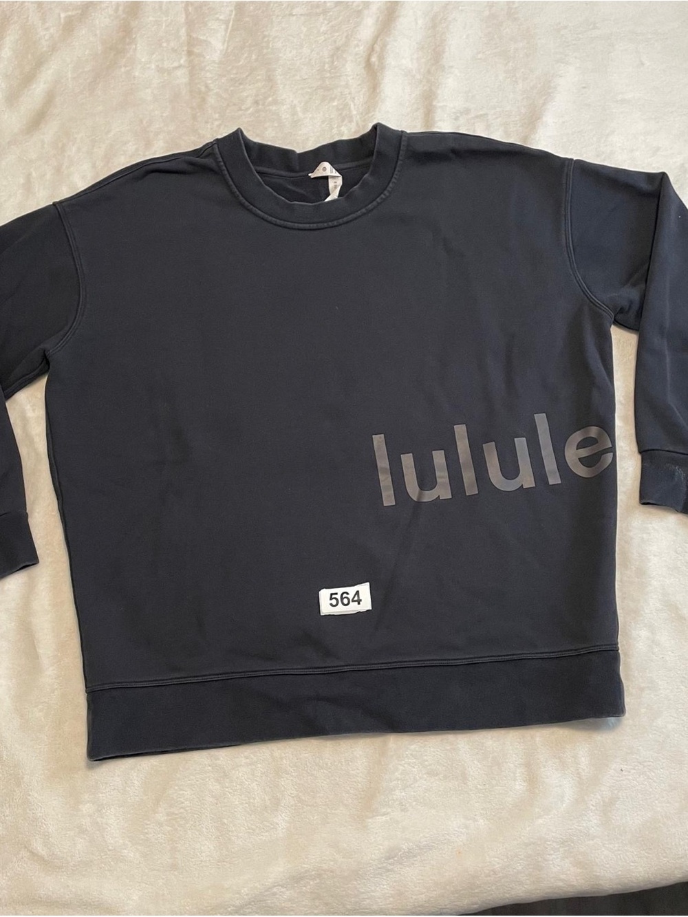 lululemon athletica Black Crewneck Sweatshirt with Branded Neck Tag